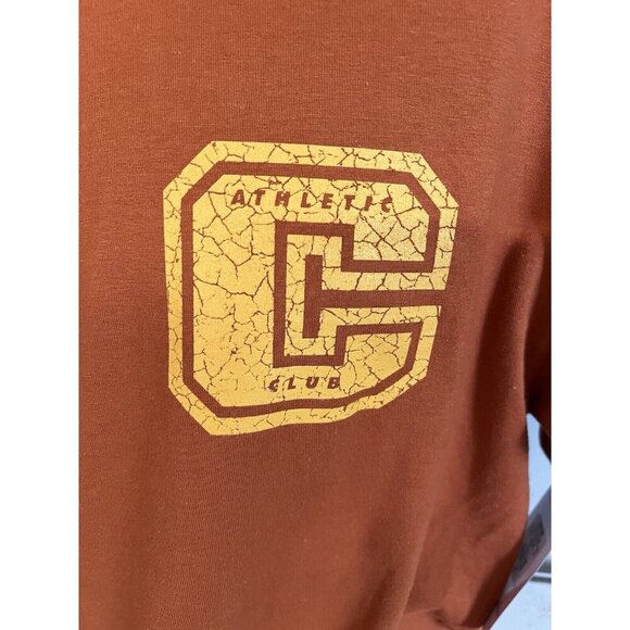 Champion Mens C Logo Classic T-Shirt~Size Medium~Burnt Orange Graphic Tee L9 06 - Picture 4 of 9